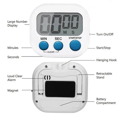1PC LCD Digital Kitchen Timer Magnetic Cooking Large Count Down Up Clear Loud Alarm Stonego Home Kitchen Accessories