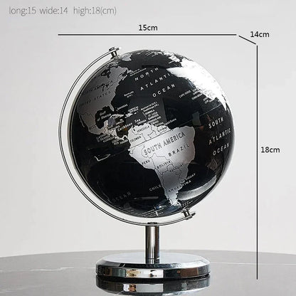 Retro Globe with Wooden Base – Educational World Map for Home and Office Décor